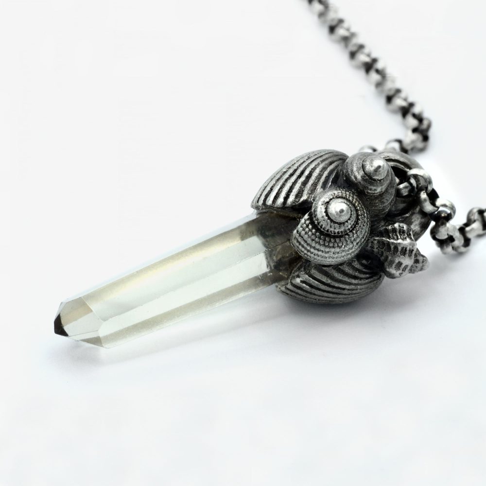 Divers coquillages et cristal de citrine,
argent 925 recyclé